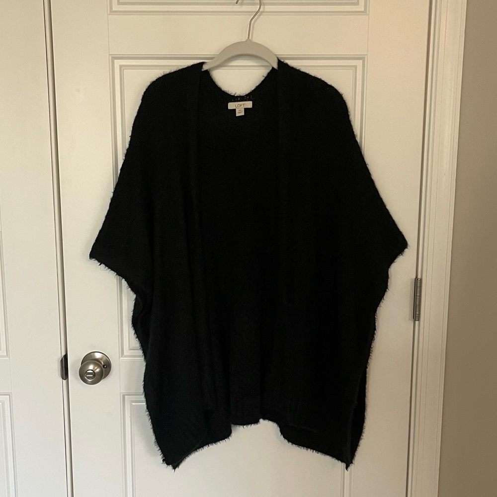 SALE Loft Black Fuzzy Wrap Sweater | XS/S